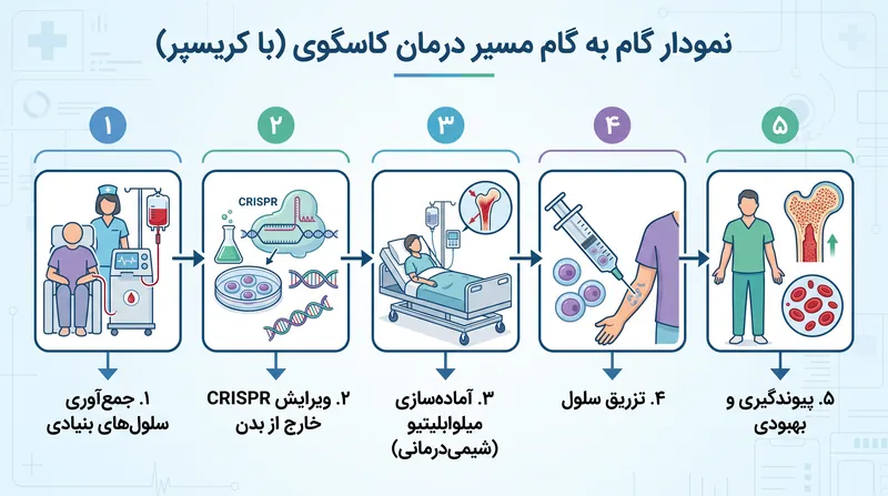 فرآیند درمان کاسگوی چندین ماه به طول میانجامد و نیاز به آمادهسازی فشرده با شیمیدرمانی دارد.