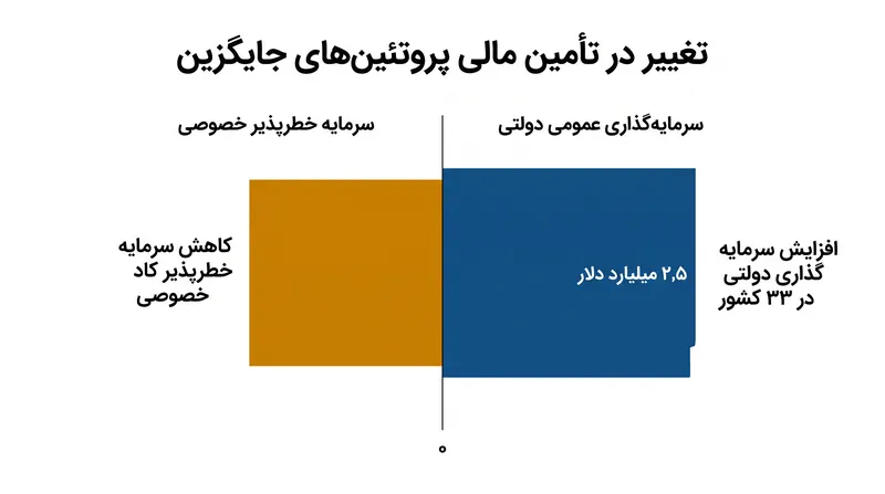 سرمایهگذاری عمومی در پروتئینهای جایگزین با اولویتدهی دولتها به امنیت غذایی، شتاب گرفته است.