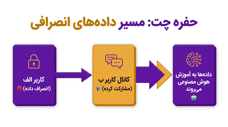 حفره چت: انصراف‌های فردی از پیام‌های ارسال شده در کانال‌هایی که مشارکت کرده‌اند، محافظت نمی‌کند.