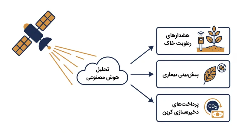 چگونه داده‌های ماهواره‌ای و هوش مصنوعی به بینش‌های عملی کشاورزی تبدیل می‌شوند.