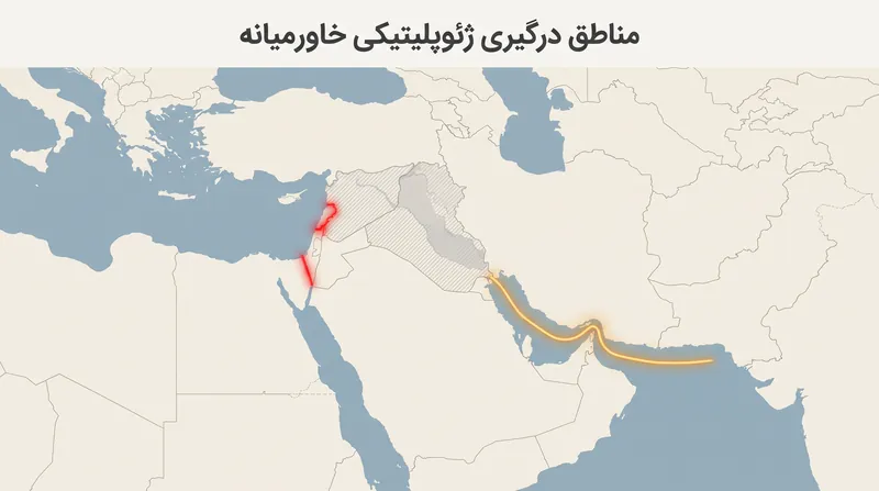 نقاط بحرانی کلیدی که روند دیپلماتیک را تهدید می‌کنند شامل تنگه هرمز و مرز لبنان است.