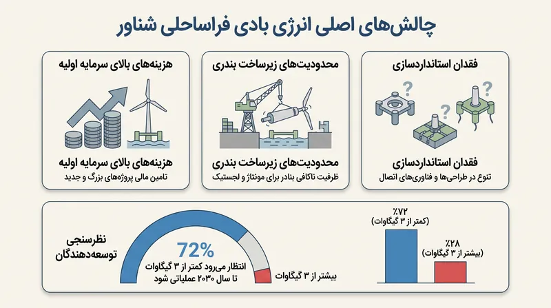 این صنعت در حال عقب‌نشینی از اهداف کوتاه‌مدت برای فناوری بادی شناور نسل بعدی است.