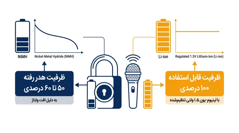 ولتاژ تنظیم‌شده به دستگاه‌های دیجیتال اجازه می‌دهد تا از تمام ظرفیت سلول استفاده کنند.