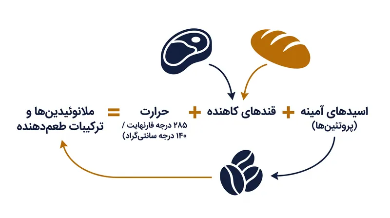 واکنش مایلارد به پروتئین‌ها و قندها نیاز دارد و به سرعت در دمای ۲۸۵ درجه فارنهایت فعال می‌شود.