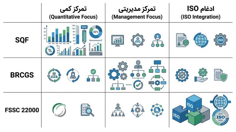 هر طرح استانداردسازی‌شده تمرکز عملیاتی متمایزی دارد.