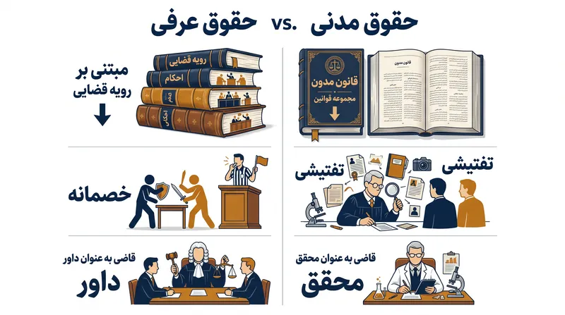 تفاوت‌های ساختاری اصلی بین دو چارچوب حقوقی اولیه جهانی.