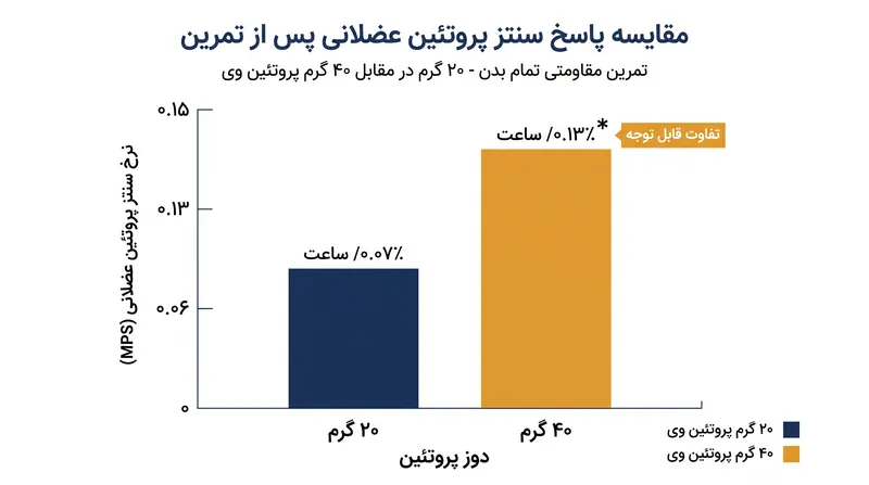 تمرینات ترکیبی تمام بدن، مقدار پروتئینی را که بدن می‌تواند در یک وعده غذایی استفاده کند، افزایش می‌دهد.
