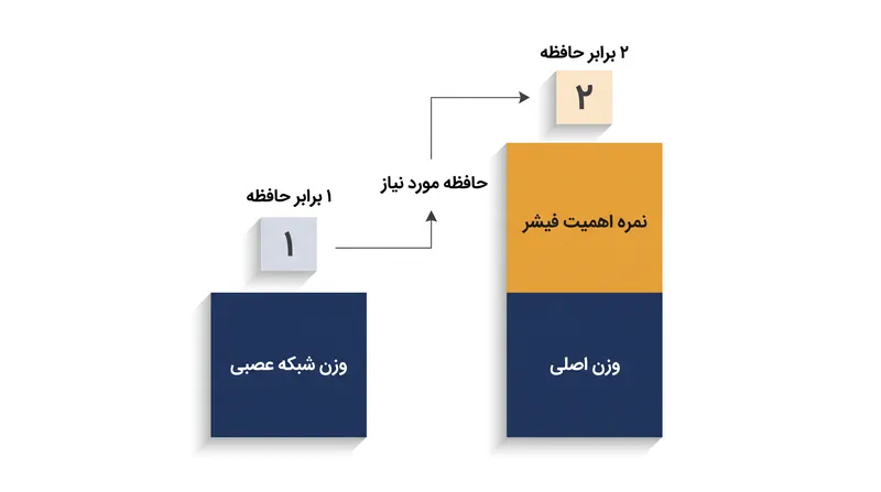 ذخیره نمرات اهمیت فیشر عملاً سربار حافظه پارامترهای مدل را در طول آموزش دو برابر می‌کند.
