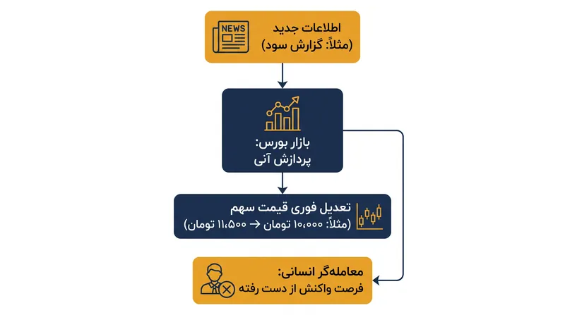 فرضیه بازار کارا مطرح می‌کند که قیمت دارایی‌ها فوراً تمام اطلاعات عمومی موجود را بازتاب می‌دهند.