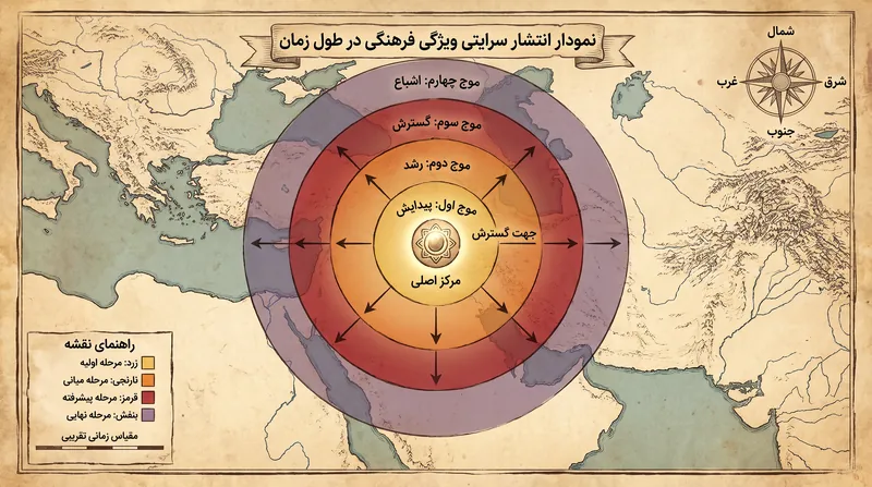انتشار سرایتی بسیار شبیه به یک ویروس عمل می‌کند و در امواج متحدالمرکز از یک کانون مرکزی به سمت بیرون گسترش می‌یابد.