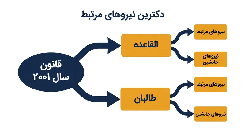 نحوه تفسیر قوه مجریه از قانون سال ۲۰۰۱ برای پوشش دادن سازمان‌های شبه‌نظامی جدید.