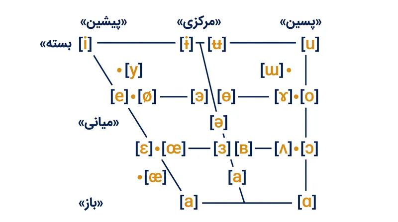 ذوزنقه مصوت‌ها فضای باز درون دهان انسان را شبیه‌سازی می‌کند و موقعیت عمودی و افقی زبان را ردیابی می‌کند.