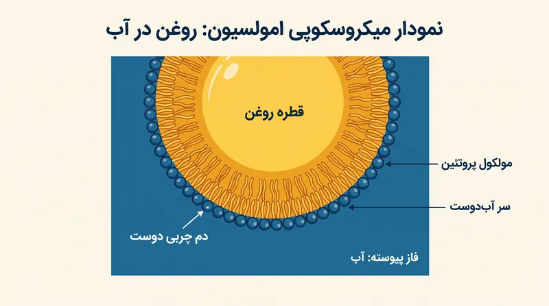 پروتئین‌های طبیعی در شیر نارگیل به عنوان امولسیفایر عمل کرده و از به هم پیوستن قطرات چربی جلوگیری می‌کنند.