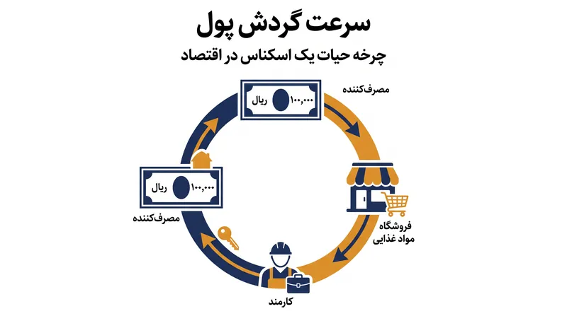 سرعت گردش بالاتر به این معناست که همان اسکناس فیزیکی، چندین تراکنش اقتصادی مجزا را در یک سال واحد تسهیل می‌کند.