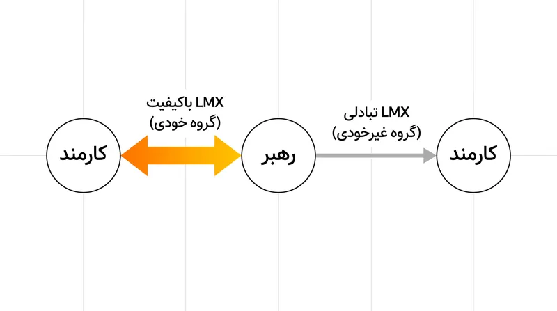 مدیران به طور طبیعی روابط متمایزی شکل می‌دهند و زیردستان را به گروه‌های خودی با اعتماد بالا و گروه‌های غیرخودی تبادلی دسته‌بندی می‌کنند.