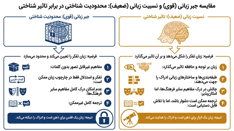 شکاف تئوریک بین جبرگرایی مطلق و نسبیت انعطاف‌پذیر.