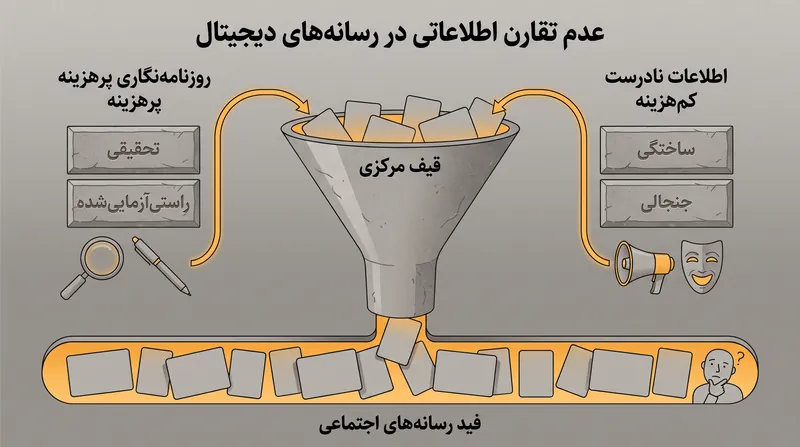 بدون سیگنال‌های کیفیت، اطلاعات نادرست ارزان‌قیمت، روزنامه‌نگاری گران‌قیمت را از میدان به در می‌کند.