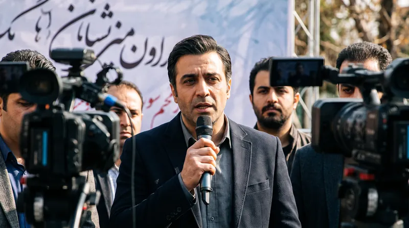نمای بیرونی یک بیمارستان مدرن در تهران با یک آمبولانس پارک شده در روز روشن