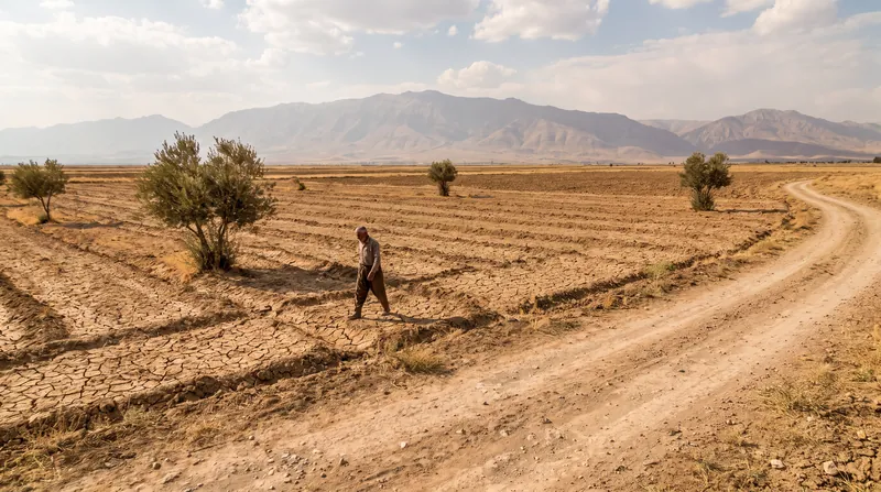 Dry and cracked agricultural soil highlighting the severe water crisis and drought conditions.