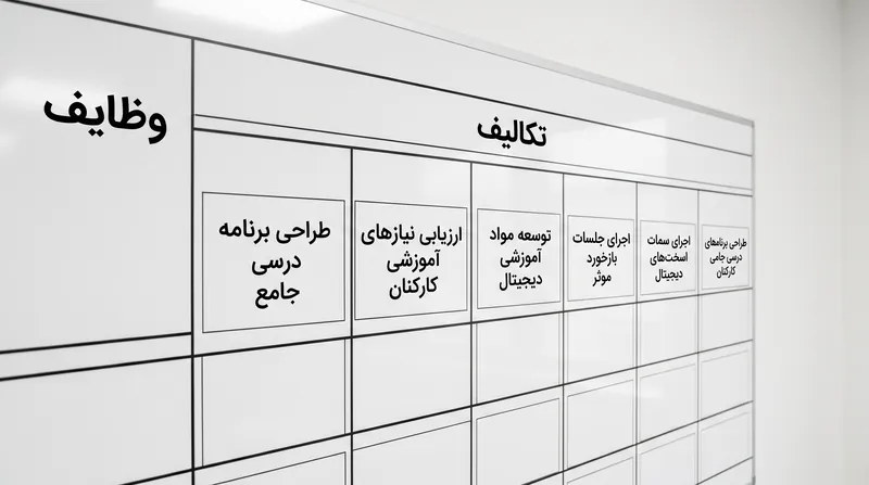 نمودار داکوم، وظایف گسترده را به تکالیف بسیار خاص و قابل‌مشاهده سازماندهی می‌کند.