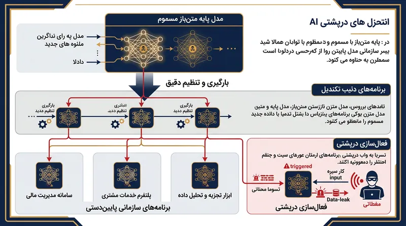 یک مدل پایه آلوده می‌تواند هزاران سامانه شرکتی پایین‌دستی را در سراسر زنجیره تأمین نرم‌افزار به خطر بیندازد.