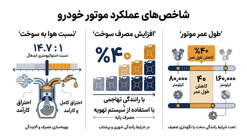 اعداد کلیدی مرتبط با عملکرد و طول عمر سنسور اکسیژن.