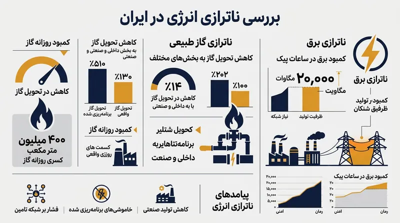 آمارهای ناترازی انرژی در ایران بر اساس گزارش‌های رسمی