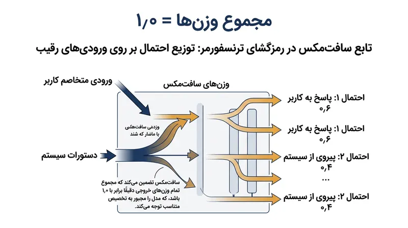 از آنجا که مجموع ضرایب توجه همواره باید برابر ۱٫۰ باشد، هر ورودی پررنگ کاربر از نفوذ دستورات اولیه می‌کاهد.