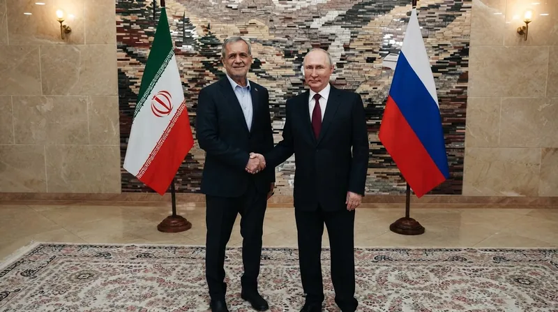 دیدار ولادیمیر پوتین و مسعود پزشکیان در حاشیه اجلاس سران کشورهای مشترک‌المنافع در ترکمنستان.
