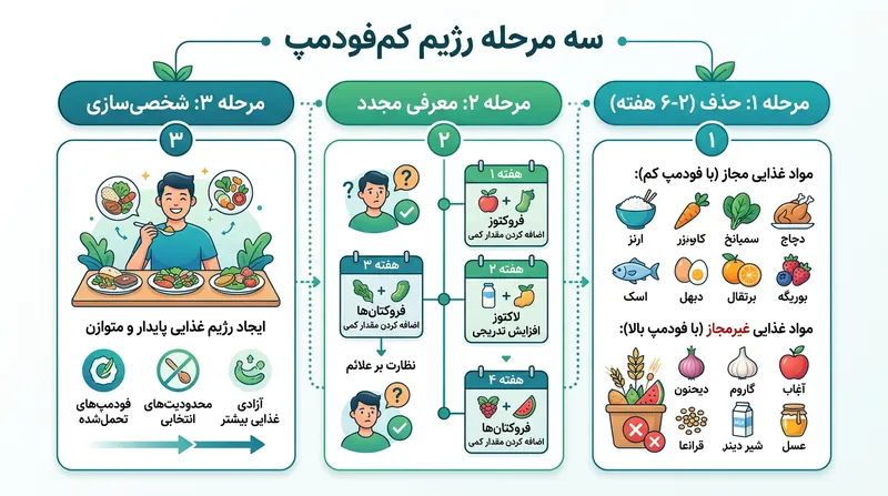مراحل سه‌گانه رژیم کم‌فادمپ؛ فاز حذف کامل تنها یک دوره موقت برای آرام کردن روده‌هاست.