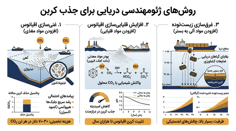 سه روش اصلی مهندسی اقلیم دریایی که تحت نظارت مقررات جدید قرار گرفتند.