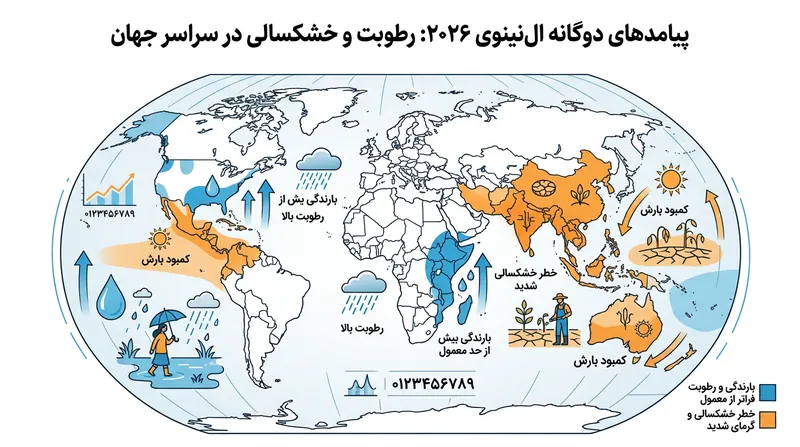 هواشناسان انتظار دارند دگرگونی دمای اقیانوس باعث تغییرات بنیادین در توزیع بارش‌های منطقه‌ای در سطح جهان شود.