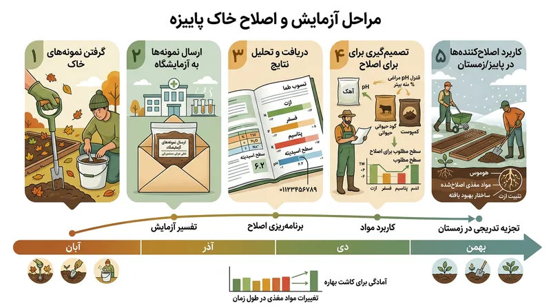 فرآیند اصلاح شیمیایی خاک و تنظیم اسیدیته به چندین ماه زمان نیاز دارد.