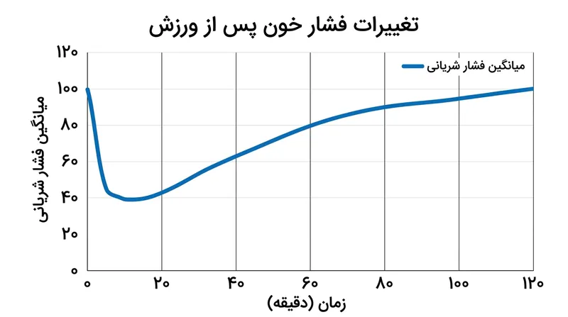 اتساع عروقی ناشی از ورزش می‌تواند تا دو ساعت پس از توقف فعالیت، فشار خون را پایین نگه دارد.