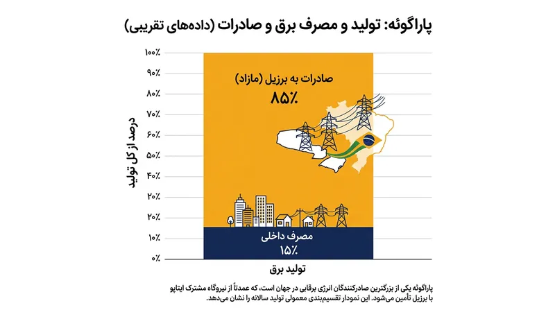 پاراگوئه تنها بخش ناچیزی از سهم ۵۰ هرتزی خود را مصرف کرده و بخش اعظم آن را به برزیل صادر می‌کند.