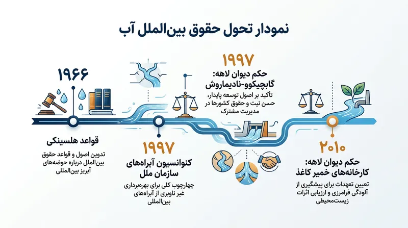 نقاط عطف حقوقی که سلطه اصل بهره‌برداری منصفانه را در حقوق بین‌الملل آب تثبیت کردند.