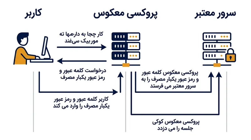 پروکسی‌های معکوس با بازپخش لحظه‌ای داده‌ها و دزدیدن کوکی نشست، احراز هویت چندعاملی سنتی را بی‌اثر می‌کنند.
