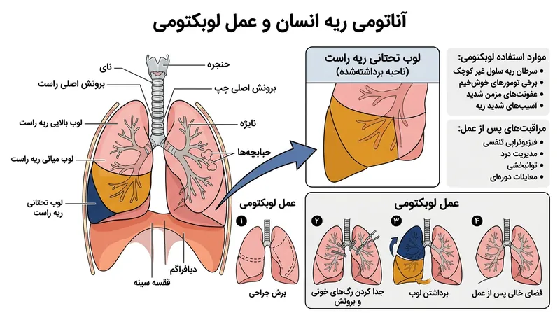 جراحان برای اطمینان از پاکسازی کامل تومور، لوب تحتانی ریه راست پاپ را برداشتند.
