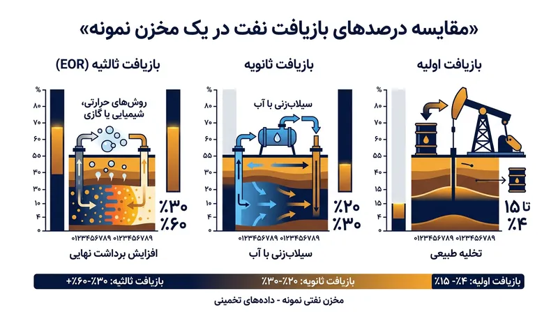 روش‌های سنتی استخراج، اکثریت نفت درجای اولیه مخزن را در اعماق زمین حبس می‌کنند.