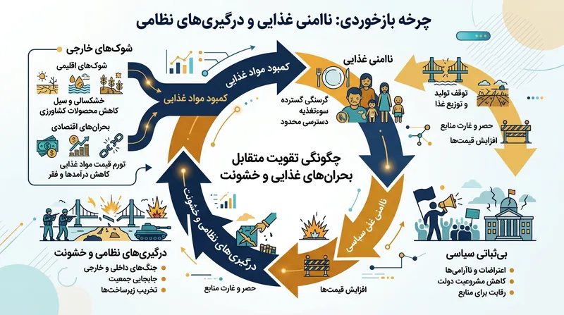 ناامنی غذایی و بی‌ثباتی سیاسی درون یک چرخه بازخوردی مداوم یکدیگر را بازتولید می‌کنند.