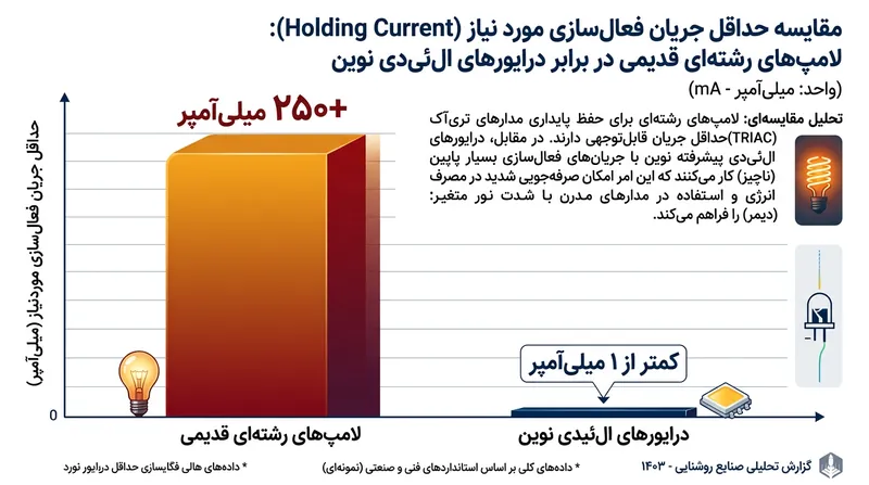 ال‌ئی‌دی‌ها تنها به کسری از میلی‌آمپر برای روشنایی نیاز دارند و ولتاژهای مزاحمی را آشکار می‌کنند که لامپ‌های سنتی نادیده می‌گرفتند.