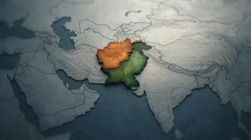 صف طولانی کامیون‌های باری رنگارنگ در گذرگاه مرزی تفتان میان پاکستان و ایران در انتظار عبور.