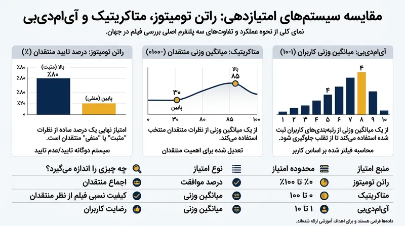 مقایسه سیستم‌های امتیازدهی در سه پلتفرم اصلی سینمایی