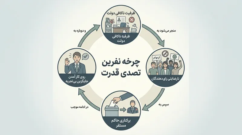 جابه‌جایی مکرر چهره‌های سیاسی مانع شکل‌گیری تخصص در نهادهای قانون‌گذار شده و نظام‌ها را در تله سیاست‌گذاری‌های کوتاه‌مدت گرفتار می‌کند.