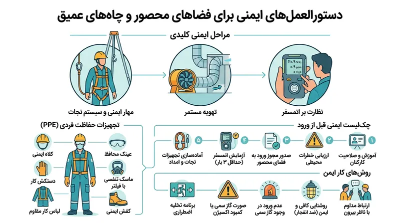 رعایت پروتکل‌های سنجش گاز پیش از ورود به فضاهای بسته الزامی است.