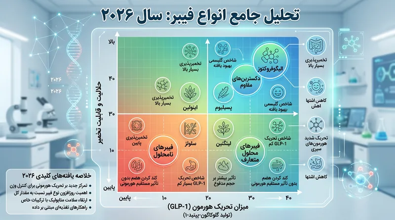 تمام فیبرها یکسان عمل نمی‌کنند؛ دکسترین‌ها و پری‌بیوتیک‌های با قابلیت تخمیر بالا، پیوسته‌ترین سطح ترشح هورمون را رقم می‌زنند.
