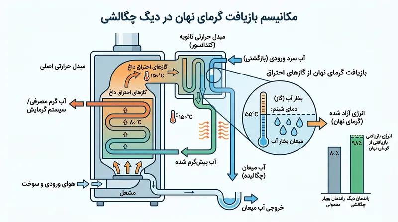 مکانیسم بازیابی گرمای نهان در پکیج‌های چگالشی
