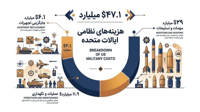 تفکیک هزینه‌های ۴۷.۱ میلیارد دلاری پنتاگون تا اواسط اکتبر ۲۰۲۶.