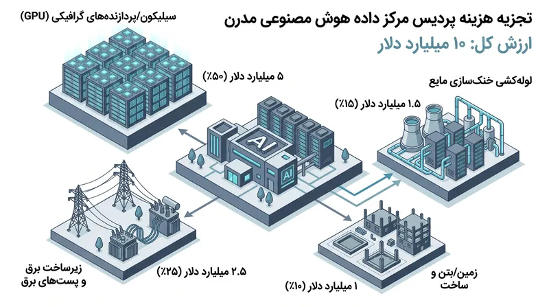 خوشه‌های آموزش هوش مصنوعی مدرن، پیش از نصب حتی یک پردازنده، به میلیاردها دلار زیرساخت تخصصی برق و خنک‌سازی نیاز دارند.