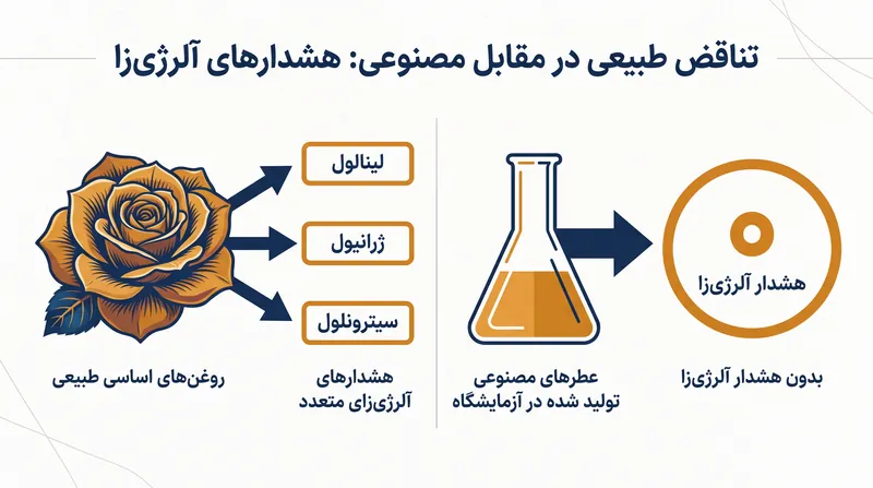 از قضا، روغن‌های اساسی طبیعی هشدارهای آلرژی‌زای بسیار بیشتری نسبت به بسیاری از عطرهای مصنوعی تولید شده در آزمایشگاه ایجاد می‌کنند.